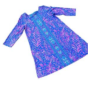 Lilly Pulitzer Ophelia Swing Dress ‘Pundy Blue La Zebra Pink’ Pattern EUC Size L